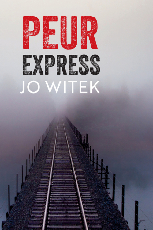 Couverture du livre Peur express, représentant un pont ferroviaire qui plonge dans la brume